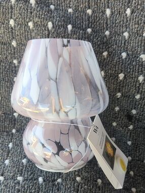Decorative Pink Swirl Glass Accent Vase by